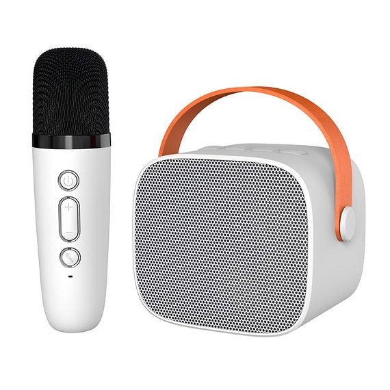 ПОРТАТИВНЫЙ КАРАОКЕ-КОМПЛЕКТ KTV С МИКРОФОНОМ И ДИНАМИКОМ P2, 6 ВТ, БЕЛЫЙ (ПОВРЕЖДЕННАЯ КОРОБКА)