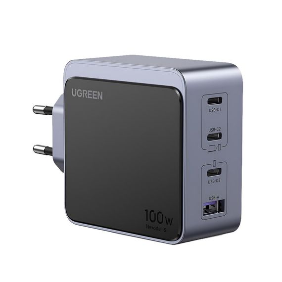 UGREEN NEXODE S 3*USB-A+1*USB-C 100W GAN X565, ЧЕРНЫЙ