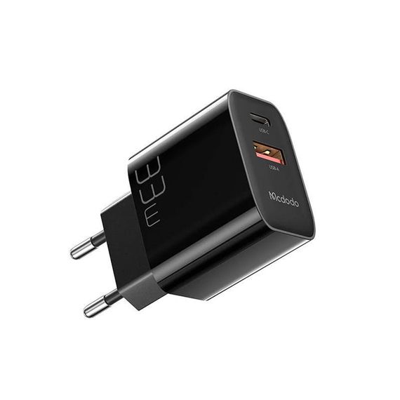 MCDODO НАСТЕННОЕ ЗАРЯДНОЕ УСТРОЙСТВО 1XUSB 1XTYPE-C С КАБЕЛЕМ TYPE-C TOTYPE-C 33 ВТ, ЧЕРНЫЙ