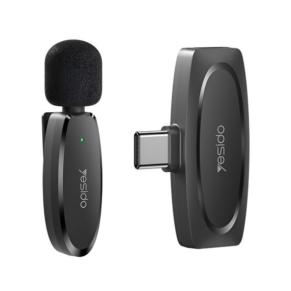YESIDO DIGITAL SINGLE WIRELESS MICROPHONE (TYPE-C) KR11, ЧЕРНЫЙ