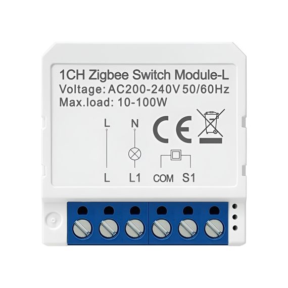 УМНЫЙ ВЫКЛЮЧАТЕЛЬ AVATTO 1 GANG 100W ZIGBEE (БЕЗ НЕЙТРАЛЬНОГО ПРОВОДА)