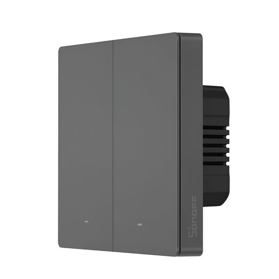 SONOFF УМНЫЙ НАСТЕННЫЙ ВЫКЛЮЧАТЕЛЬ SWITCHMAN M5 2 GANG EU EU WI-FI, DIM GRAY (M5-2C-86) (НЕЙТРАЛЬНЫЙ ПРОВОД)