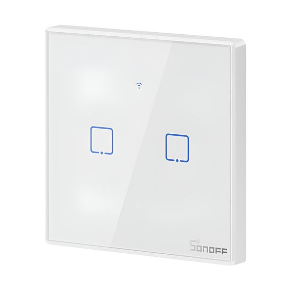 SONOFF SMART WALL SWITCH TX SERIES 2 GANG EU EU WI-FI, WHITE (T2EU2C) (НЕЙТРАЛЬНЫЙ ПРОВОД)
