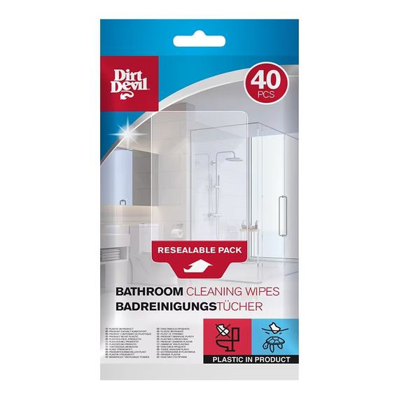 DIRT DEVIL ЧИСТЯЩИЕ САЛФЕТКИ ДЛЯ ВАННОЙ КОМНАТЫ 40 ШТ DDWIPBAT