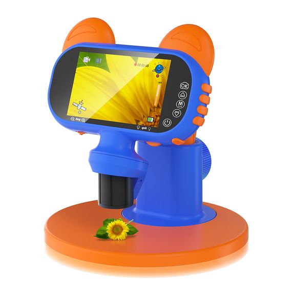 AUSEK ДЕТСКИЙ ЦИФРОВОЙ МИКРОСКОП 4", 1080P, 2600MAH, СИНИЙ