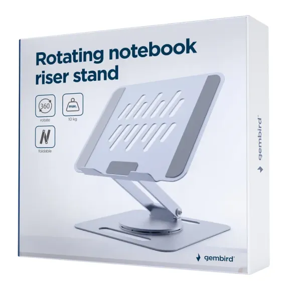 ПОДСТАВКА ДЛЯ НОУТБУКА GEMBIRD NBS-DR1-01, 15,6", СЕРЕБРИСТЫЙ