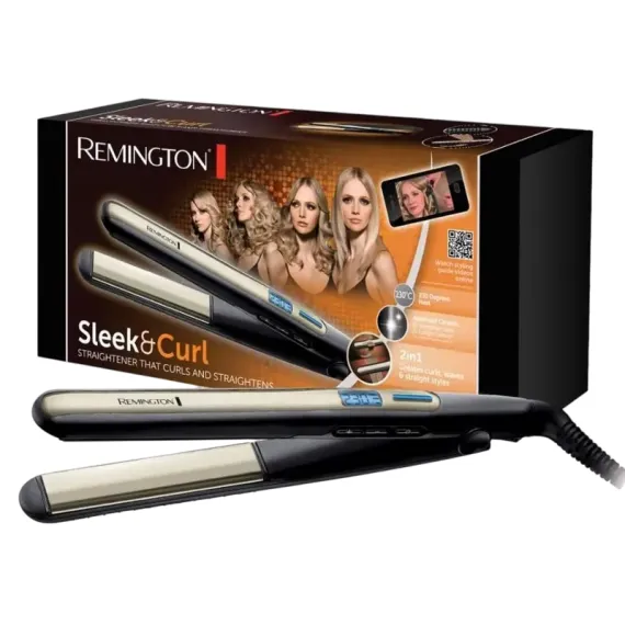 ВЫПРЯМИТЕЛЬ ДЛЯ ВОЛОС REMINGTON SLEEK & CURL S6500, ЧЕРНЫЙ | ЗОЛОТИСТЫЙ