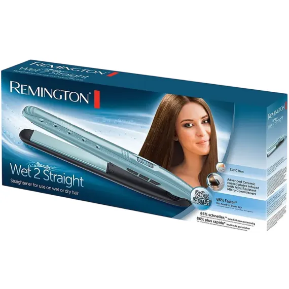 ВЫПРЯМИТЕЛЬ ДЛЯ ВОЛОС REMINGTON WET 2 STRAIGHT S7300, СИНИЙ