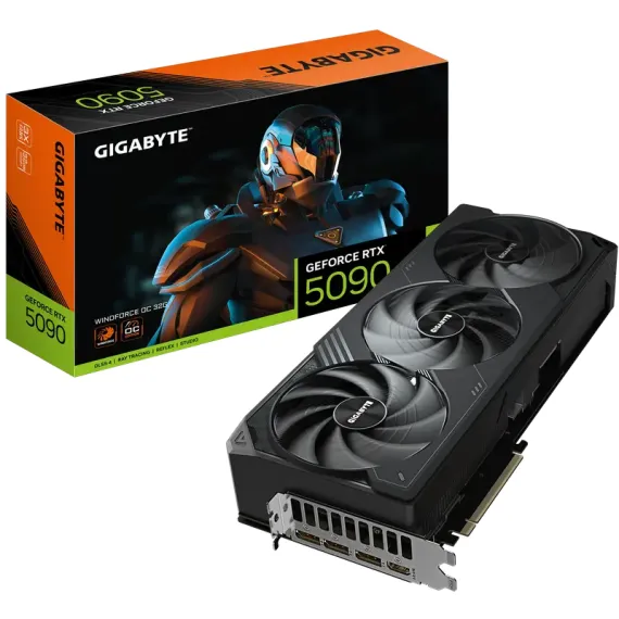ВИДЕОКАРТА GIGABYTE GEFORCE RTX 5090 WINDFORCE, 32 ГБ GDDR7 512БИТ