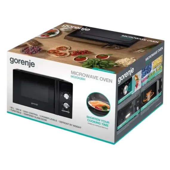 МИКРОВОЛНОВАЯ ПЕЧЬ GORENJE MO20A3BH, ЧЁРНЫЙ