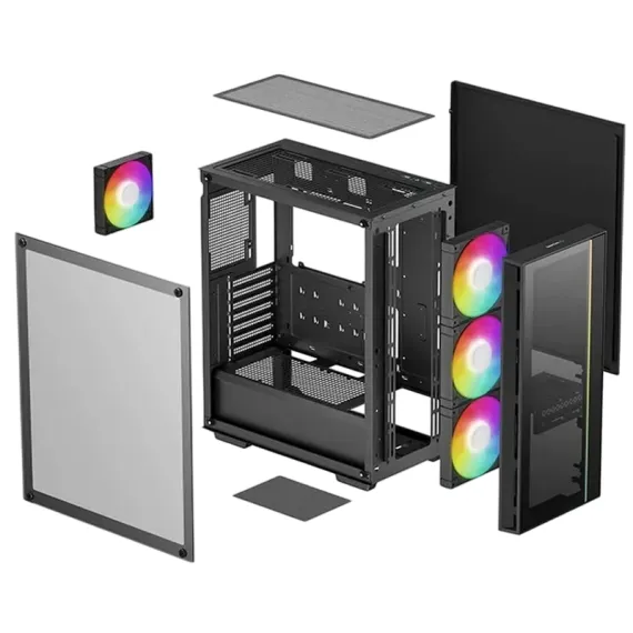 КОМПЬЮТЕРНЫЙ КОРПУС DEEPCOOL MATREXX 55 V4 , MIDI-TOWER, БЕЗ БЛОКА ПИТАНИЯ, ЧЁРНЫЙ