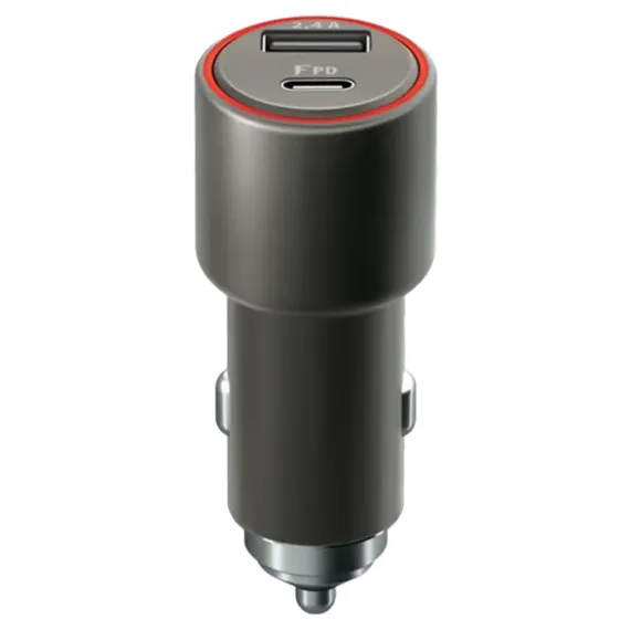 АВТОМОБИЛЬНОЕ ЗАРЯДНОЕ УСТРОЙСТВО FOREVER 2X TYPE-C QC3.0+PD (30W), 30ВТ, СЕРЫЙ