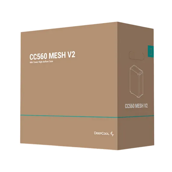 КОМПЬЮТЕРНЫЙ КОРПУС DEEPCOOL CC560 MESH V2, MIDI-TOWER, БЕЗ БЛОКА ПИТАНИЯ, ЧЁРНЫЙ