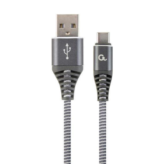 CABLE USB2.0/TYPE-C PREMIUM COTTON BRAIDED - 1M - CABLEXPERT CC-USB2B-AMCM-1M-WB2,