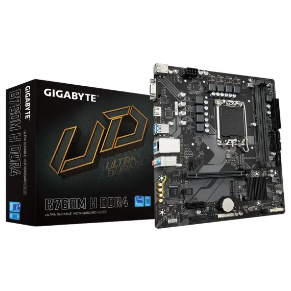 МАТЕРИНСКАЯ ПЛАТА GIGABYTE B760M H DDR4, LGA1700, INTEL B760, MICRO-ATX