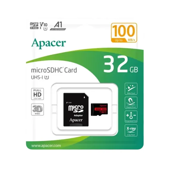 КАРТА ПАМЯТИ APACER MICROSDHC UHS-I U1 CLASS 10, 32ГБ