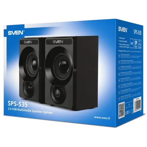ПОРТАТИВНАЯ КОЛОНКА 2.0 CH SVEN SPS-535, ЧЁРНЫЙ