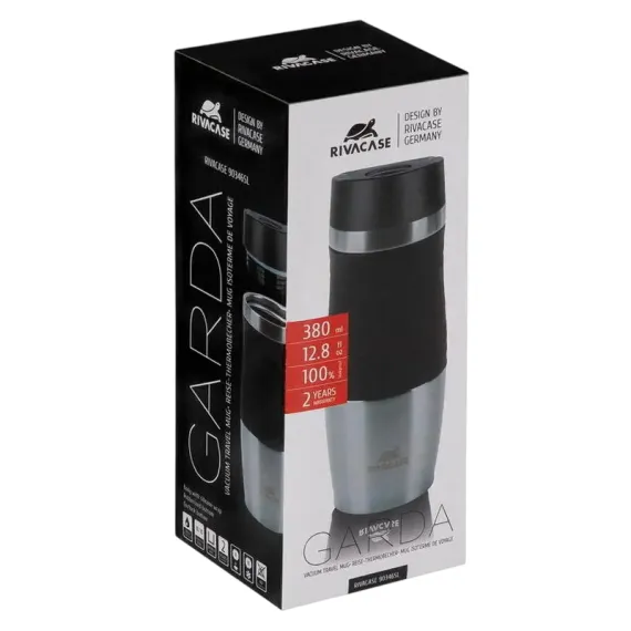 ТЕРМОКРУЖКА RIVACASE 90346SL, 0,38Л, НЕРЖАВЕЮЩАЯ СТАЛЬ | ЧЕРНЫЙ