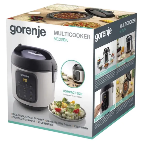 МУЛЬТИВАРКА GORENJE MC2SBK, НЕРЖАВЕЮЩАЯ СТАЛЬ | ЧЕРНЫЙ