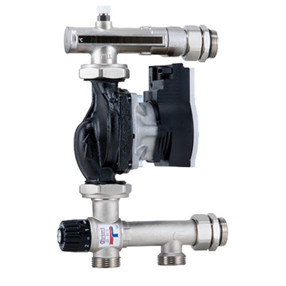 ВСТРАИВАЕМЫЙ УЗЕЛ 1*1/2 ДЛЯ ТЕПЛОГО ПОЛА С НАСОСОМ GRUNDFOS 20-55°C BARBERI