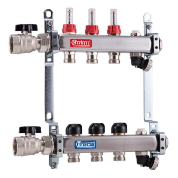 КОЛЛЕКТОР ИЗ НЕРЖАВЕЮЩЕЙ СТАЛИ 9-ХОДОВОЙ С РАСХОДОМЕРОМ 1"F BARBERI