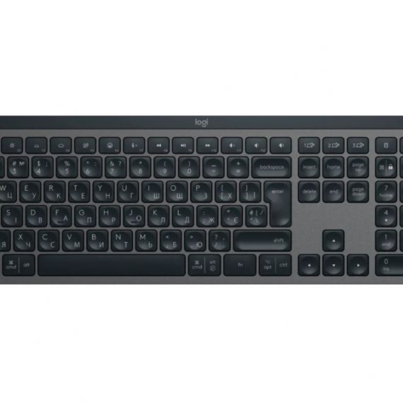 LOGITECH WIRELESS MX KEYS S ADVANCED ILLUMINATED KEYBOARD, LOGITECH UNIFYING 2.4GHZ WIRELESS TECHNOLOGY, BLUETOOTH LOW ENERGY, RECHARGEABLE WITH USB TYPE C, UKR, GRAPHITE