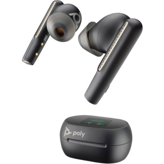 POLY VOYAGER FREE 60+ UC CARBON BLACK EARBUDS +BT700 USB-C ADAPTER +TOUCHSCREEN CHARGE CASE, UP TO 30 M, BLUETOOTH(R) CORE 5.3, ANC, SOUNDGUARD DIGITAL, UP TO 16.5 HOURS, TWO DEVICES AT THE SAME TIME, 5.8 G (EACH EARBUD)