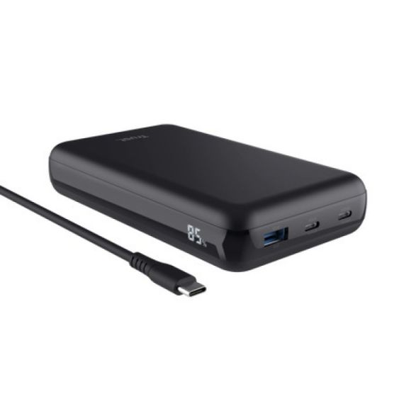 TRUST LARO 100W USB-C LAPTOP POWERBANK, HIGH-CAPACITY 100W POWERBANK TO FAST-CHARGE YOUR USB-C LAPTOP OR MACBOOK ON THE GO, QUICK CHARGE 3.0, AUTO-DETECT, USB PD 3.0 + PPS, BLACK