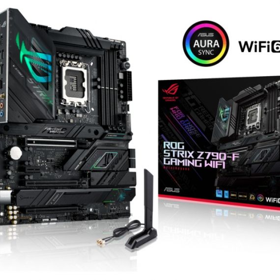 ASUS ROG STRIX Z790-F GAMING WIFI, SOCKET 1700, 17 PHASES, INTEL(R) Z790 (13/12TH GEN CPU), CPU GRAPHICS, HDMI, DP, DUAL 4XDDR5-7800, 3XPCIE X16 5.0, 4 XSATA3, RAID, 4XM.2 4.0, 1XPCIE X1, ALC4080/SPDIF, 2.5GBE LAN, WIFI6E/BT, 2XUSB-C 3.2GEN2X2, 3XUSB 3.2GEN