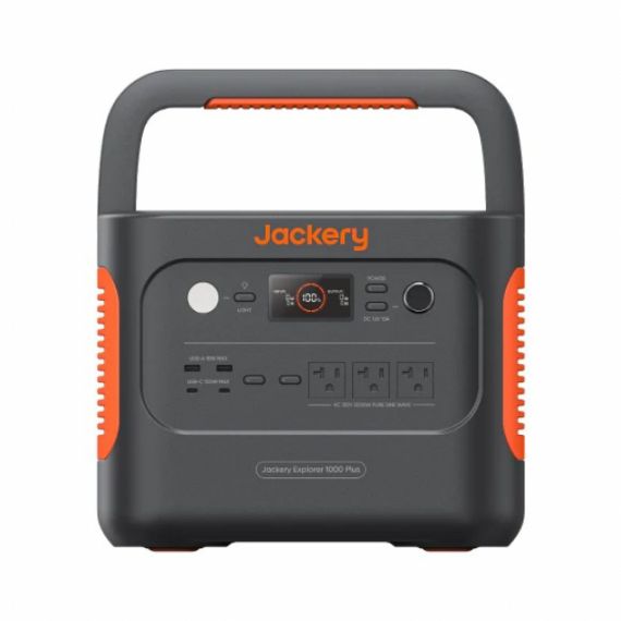 JACKERY ”EXPLORER 1000 PLUS” PORTABLE POWER STATION, CAPACITY: 1264WH, AC OUTPUT: 2000W, LCD, 2* USB-A, 2*USB-C, 2*AC OUTPUT, 1 CAR PORT, DC OUTPUT, 4000 CYCLES LIFEPO4, JACKERY APP, WEIGHT:14.5KG, 283X260X356MM, CHARGE 0-100% IN 1.7 HOUR, BLACK/ORANGE