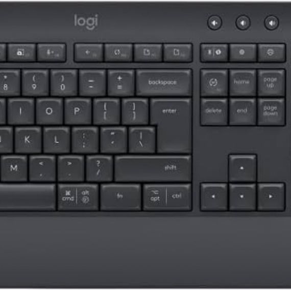LOGITECH WIRELESS SIGNATURE MK650 COMBO FOR BUSINESS, UPGRADED SHORTCUTS AND INTEGRATED PALM REST, BLUETOOTH LOW ENERGY WIRELESS (BLUETOOTH 5.1) OR LOGI BOLT USB RECEIVER, GRAPHITE - US / RU