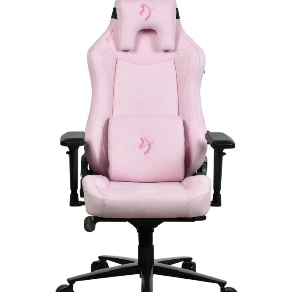 GAMING/OFFICE CHAIR AROZZI VERNAZZA SUPERSOFT FABRIC, PINK, VELVETY TEXTURE FLUID-REPELLANT, MAX WEIGHT UP TO 135-145KG / HEIGHT 165-190CM, TILT  ANGLE LOCK, RECLINE 165°, 4D ARMRESTS, HEAD AND LUMBER CUSHIONS, METAL FRAME, ALUMINIUM WHEELBASE, GAS LIFT 4