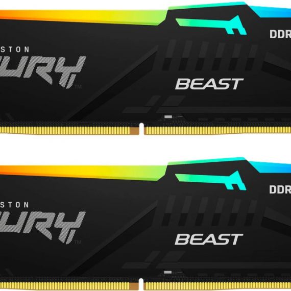 16GB (KIT OF 2*8GB) DDR5-6000  KINGSTON FURY(R) BEAST DDR5 RGB EXPO, PC48000, CL30, 1RX16, 1.4V, AUTO-OVERCLOCKING, ASYMMETRIC BLACK LARGE HEAT SPREADER, DYNAMIC RGB EFFECTS FEATURING FURY INFRARED SYNC TECHNOLOGY, AMD(R) EXPO V1.1 AND INTEL(R) EXTREME MEMORY P