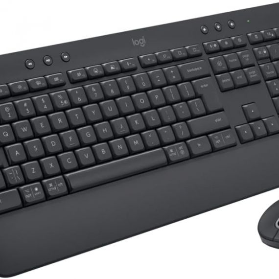 LOGITECH WIRELESS SIGNATURE MK650 COMBO FOR BUSINESS, UPGRADED SHORTCUTS AND INTEGRATED PALM REST, BLUETOOTH LOW ENERGY WIRELESS (BLUETOOTH 5.1) OR LOGI BOLT USB RECEIVER, GRAPHITE - US / RU