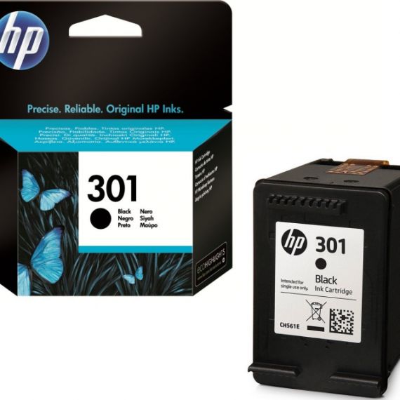 HP №301 BLACK INK CARTRIDGE 190 PAGES FOR HP DESKJET 1000, 1050, 1050A, 2000, 2050, 2050A, 2054A, 3000, 3050, 3050A, 3020A, 3054A