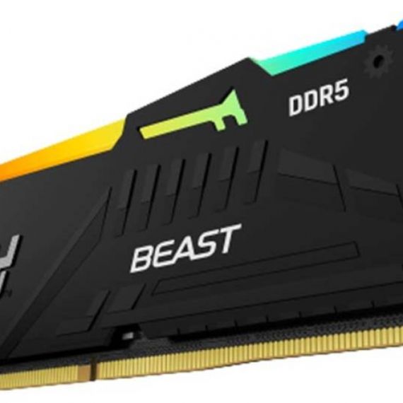 16GB DDR5-6000  KINGSTON FURY(R) BEAST DDR5 RGB, PC48000, CL30, 1RX8, 1.4V, AUTO-OVERCLOCKING, ASYMMETRIC BLACK LOW-PROFILE HEAT SPREADER, DYNAMIC RGB EFFECTS FEATURING FURY INFRARED SYNC TECHNOLOGY, INTEL XMP 3.0 READY (EXTREME MEMORY PROFILES)