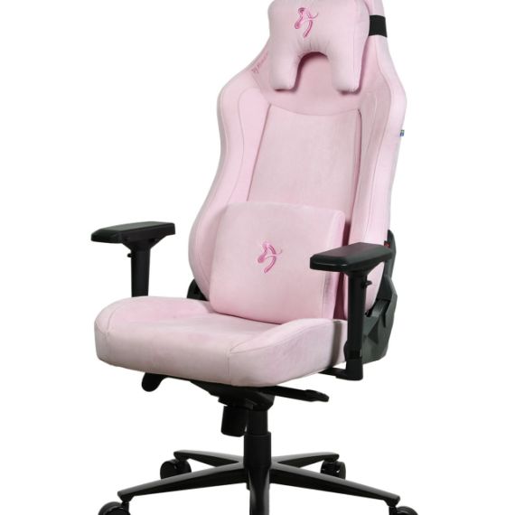 GAMING/OFFICE CHAIR AROZZI VERNAZZA SUPERSOFT FABRIC, PINK, VELVETY TEXTURE FLUID-REPELLANT, MAX WEIGHT UP TO 135-145KG / HEIGHT 165-190CM, TILT  ANGLE LOCK, RECLINE 165°, 4D ARMRESTS, HEAD AND LUMBER CUSHIONS, METAL FRAME, ALUMINIUM WHEELBASE, GAS LIFT 4