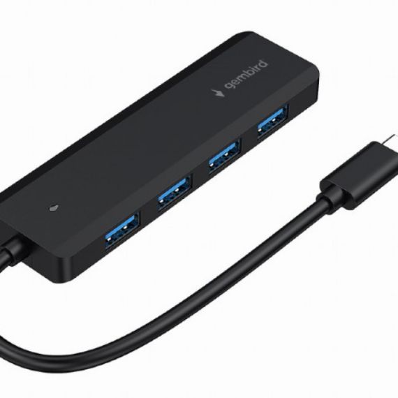 GEMBIRD UHB-CM-U3P4P-01, USB TYPE-C 4-PORT USB-A HUB 3.1 (GEN 1), BLACK