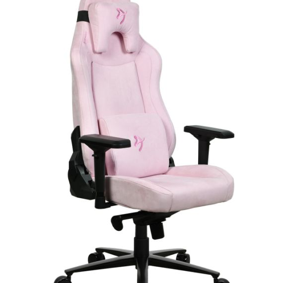 GAMING/OFFICE CHAIR AROZZI VERNAZZA SUPERSOFT FABRIC, PINK, VELVETY TEXTURE FLUID-REPELLANT, MAX WEIGHT UP TO 135-145KG / HEIGHT 165-190CM, TILT  ANGLE LOCK, RECLINE 165°, 4D ARMRESTS, HEAD AND LUMBER CUSHIONS, METAL FRAME, ALUMINIUM WHEELBASE, GAS LIFT 4