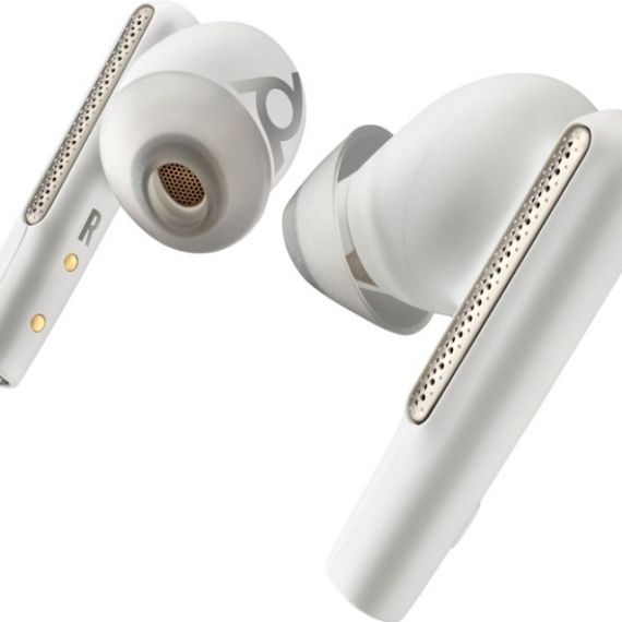 POLY VOYAGER FREE 60 UC TRUE WIRELESS EARBUDS WHITE SAND,  +BT700 USB-A ADAPTER +BASIC CHARGE CASE, USB-A, UP TO 30 M, BLUETOOTH(R) CORE 5.3, ANC, SOUNDGUARD DIGITAL, UP TO 16.5 HOURS, TWO DEVICES AT THE SAME TIME, 5.8 G (EACH EARBUD)