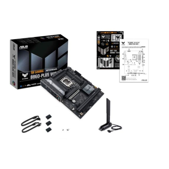 ASUS TUF GAMING B860-PLUS WIFI, SOCKET 1851, 16PHASES, INTEL(R) B860 (ULTRA 2 SERIES CPU), CPU GRAPHICS, HDMI, DP, DUAL 4XDDR5-8666, 2XPCIE X16 5.0, 4XSATA3, RAID, 3XM.2 5.0, 1XPCIE X1, REALTEK 7.1 HDA, 2.5GBE LAN, WIFI7/BT, 1XUSB-C3.2 GEN2X2, 3XUSB3.2 GEN2