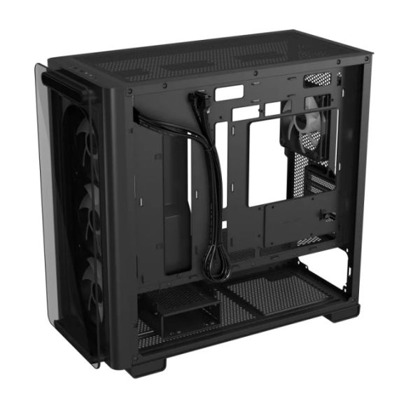 A23 PLUS ASUS TG ARGB BLACK CASE, W/O PSU, MICROATX CASE WITH STANDOFF-MOUNTED TG FRONT PAN, SUPPORT HIDDEN-CONNECTORS MBS, FRONT: 3X 120MM ARGB FANS, REAR: 1X 120MM ARGB FAN, 1X 2.5”, 2X 2.5”/3.5”, 1XUSB-C,2XUSB 3.2, 1XHEADPHONE, 1X MIC, SUPPORT 360MM, V