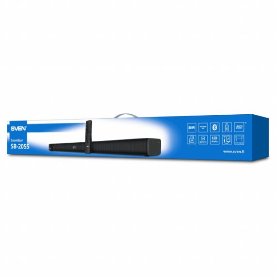 SVEN SOUNDBAR SB-2055, 80 W, BLUETOOTH, USB, AUX (3.5MM JACK), HDMI (ARC), SPDIF (OPTICAL), REMOTE CONTROL, LED DISPLAY, BLACK