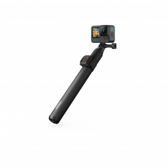 GOPRO EXTENSION POLE + WATERPROOF SHUTTER REMOTE, STRETCHING TO 48IN (122CM) AND COLLAPSING TO 10IN (25CM), THIS EXTENSION POLE REACHES LONGER AND TRAVELS LIGHTER. INCLUDES A BLUETOOTH REMOTE TO SNAP PHOTOS AND RECORD VIDEO, COMPATIBLE WITH ALL GOPRO CAME