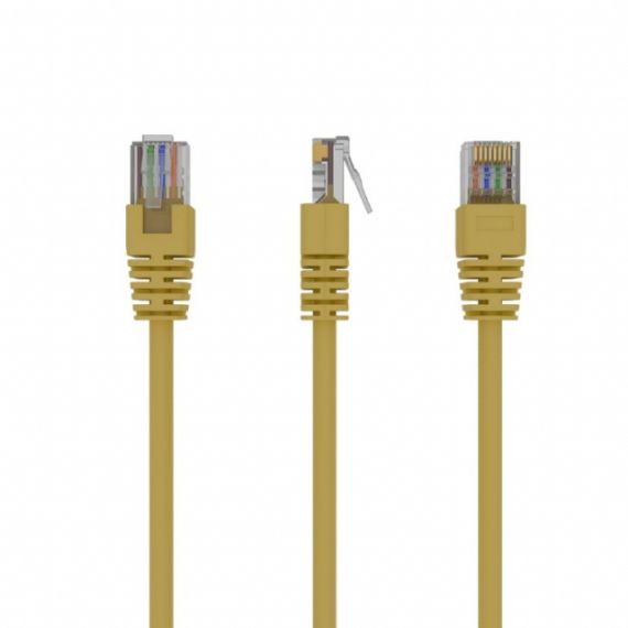 PATCH CORD CAT. 5E PP12-5M/Y YELLOW, 5 M, MOLDED STRAIN RELIEF 50U" PLUGS
