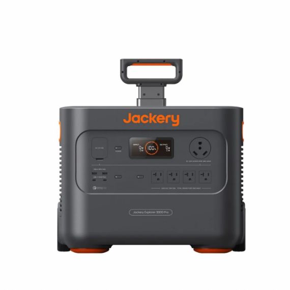 JACKERY "EXPLORER 3000 PRO" PORTABLE POWER STATION, CAPACITY: 3024WH, AC OUTPUT: 3000W, LCD, 2* USB-A, 2*USB-C, 4*AC OUTPUT, 1 CAR PORT, 2*DC OUTPUT, 2000 CYCLES LITHIUM-ION, WEIGHT: 29KG, PULL ROD AND WHEELS, 37X36X47CM, CHARGE 0-100% IN 2.4 HOUR, SMART 