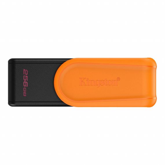 256GB USB3.2  KINGSTON DATATRAVELER EXODIA S BLACK/ORANGE, MOVING CAP DESIGN, (READ 100 MBYTE/S, WRITE 12 MBYTE/S)