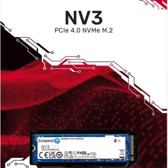 M.2 NVME SSD 4.0TB KINGSTON NV3, INTERFACE: PCIE4.0 X4 / NVME1.3, M2 TYPE 2280 FORM FACTOR, SEQUENTIAL READS 6000 MB/S, SEQUENTIAL WRITES 5000 MB/S, SMI SM2268XT2/ PHISON E27T CONTROLLER, TBW: 1280TB, 3D BICS6 TLC/ QLC NAND FLASH