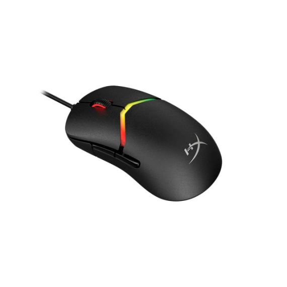 HYPERX PULSEFIRE SAGA GAMING MOUSE, BLACK, 200-26000 DPI, 4 DPI PRESETS, HYPERX 26K SENSOR, RGB LIGHTING, HYPERX OPTICAL SWITCHES, INTERCHANGEABLE MAGNETIC COMPONENTS TO ADAPT TO DIFFERENT GRIP STYLES, USB, 69G
