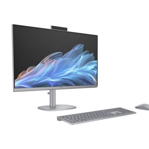 ALL-IN-ONE PC - 27” HP OMNI STUDIO X 27” 4K UHD AG IPS 350NITS, INTEL CORE ULTRA 7-155H, 32GB (2X16) DDR5 5600, 1TB M.2 PCIE NVME SSD, INTEL ARC GRAPHICS, CR, 5MP IR CAM, WIFI7 2X2 + BT5.4, 2XHDMI, 2XUSB-C, LAN, WIRELESS SILVER 710 KB AND MS, 2X5W SPEAKER